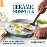 Farberware EcoAdvantage Ceramic Nonstick Griddle/Grill Pan, 11.25 Inch - Aqua Farberware