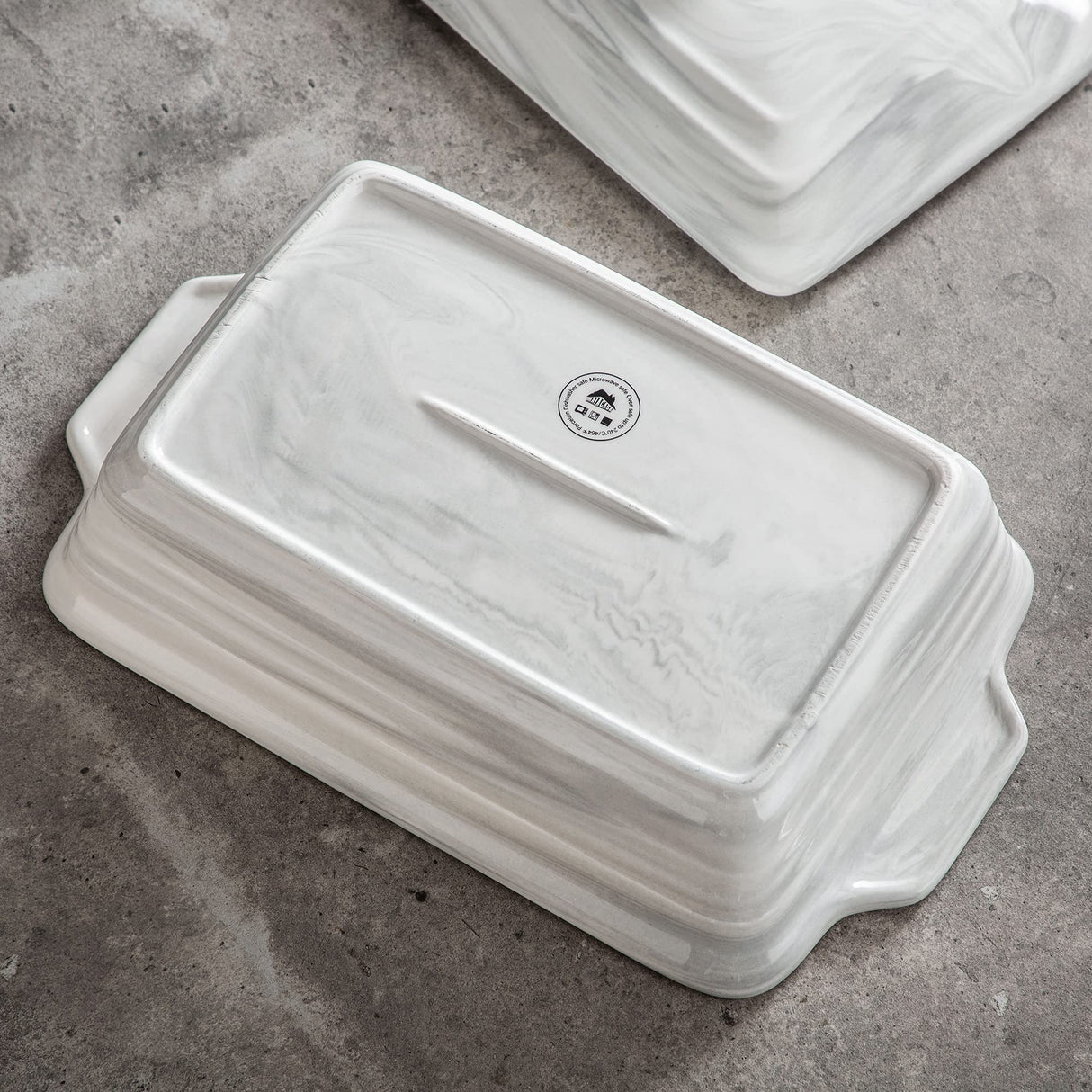 MALACASA Large Casserole Dish with Lid, 4.4 Quart Ceramic Baking Dish for Oven, 13 x 9 Lasagna Pan Deep with Lid, Microwave, Dishwasher Safe, Series BAKE-GREY MALACASA