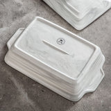 MALACASA Large Casserole Dish with Lid, 4.4 Quart Ceramic Baking Dish for Oven, 13 x 9 Lasagna Pan Deep with Lid, Microwave, Dishwasher Safe, Series BAKE-GREY MALACASA