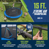 Bestway Xtreme Air 15 FT Outdoor Trampoline for Kids and Adults, No-Gap Security Enclosure Net, Foam-Padded Poles, Fast & Easy Assembly, ASTM Approved Bestway