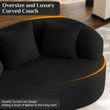 68.5" Loveseat Sofa for Living Room, Modern Luxury Plush Chenille Extra Deep Seat Curved Cloud Floor Couch with 3 Throw Pillows for Small Spaces, No Assembly Needed, Black DAMAIFROM