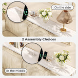 SUPERJARE 70 Inch Console Table with 2 Outlets, 1 Type-C and 1 USB Port, Extra Long Entryway Table with Metal Frame and X-Shaped Bars, Narrow Sofa Table for Living Room, Hallway, White SUPERJARE