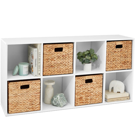 Best Choice Products 8-Cube Storage Organizer, 11in Shelf Opening, Bookcase, Display Shelf, Customizable w/ 3 Removable Back Panels – White Best Choice Products