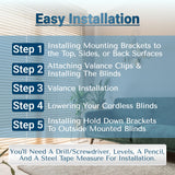 TailorView Customizable Wood Horizontal Cordless Window Blinds - 2 Inch Slats - Walnut (Medium-Dark Brown,) Outside or Inside Mount. TailorView