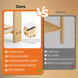 Sweetcrispy 3-Tier Bamboo Shoe Rack Bench, Compact Storage Organizer, 286lb Capacity, Suitable for Entryway Bedroom Living Room Balcony, Brown, Dimensions 11.3 x 27.6 x 17.8 Inches, Wood Sweetcrispy