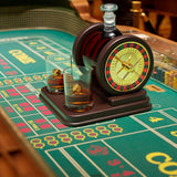 Casino Roulette Whiskey Decanter for Men, Husband, Him | 67.6 OZ Decanter With 2 x 10oz Dice Whiskey Glasses | Gold & Wood Gambling Slot Gift for Bourbon, Scotch, Liquor, Gifts For Dad, Guy, Winter The Wine Savant