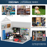 CDCASA 8x6 FT Resin Storage Shed, Waterproof Large Outdoor Shed with Floor & Lockable Door & 2 Windows, Vent, Plastic Tool Shed for Outside, Backyard, Patio, Poolside, Bike, Dove Grey CDCASA