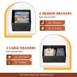 WLIVE 8 Drawer Dresser for Bedroom, Fabric Black Dresser with Large Storage Drawer Unit for Entryway, Chest of Drawers for Living Room WLIVE