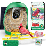 HIXX® Smart Bird Feeder with Camera, Birdwatching Camera with AI Identify Bird Species & Solar Panel, Auto Bird Video Capture & Instant Notifications, Bird Camera Feeder for Bird Lovers, Green HIXX