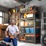 AOAORGG 5-Tier Garage Shelving Heavy Duty Storage Shelves, Adjustable Metal Shelving Unit, Utility Garage Organizer Shelf for Basement, Pantry, Kitchen, Warehouse,supermarket, 15.7"D x 35.4"W x 71.2"H AOAORGG