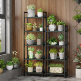 Furologee 4 Tier Bookshelf with Drawer, Small Narrow Bookcase, Wood and Metal Standing Shelf Unit, Industrial Display Storage Shelves Organizer for Bedroom, Living Room, Entryway, Black Furologee