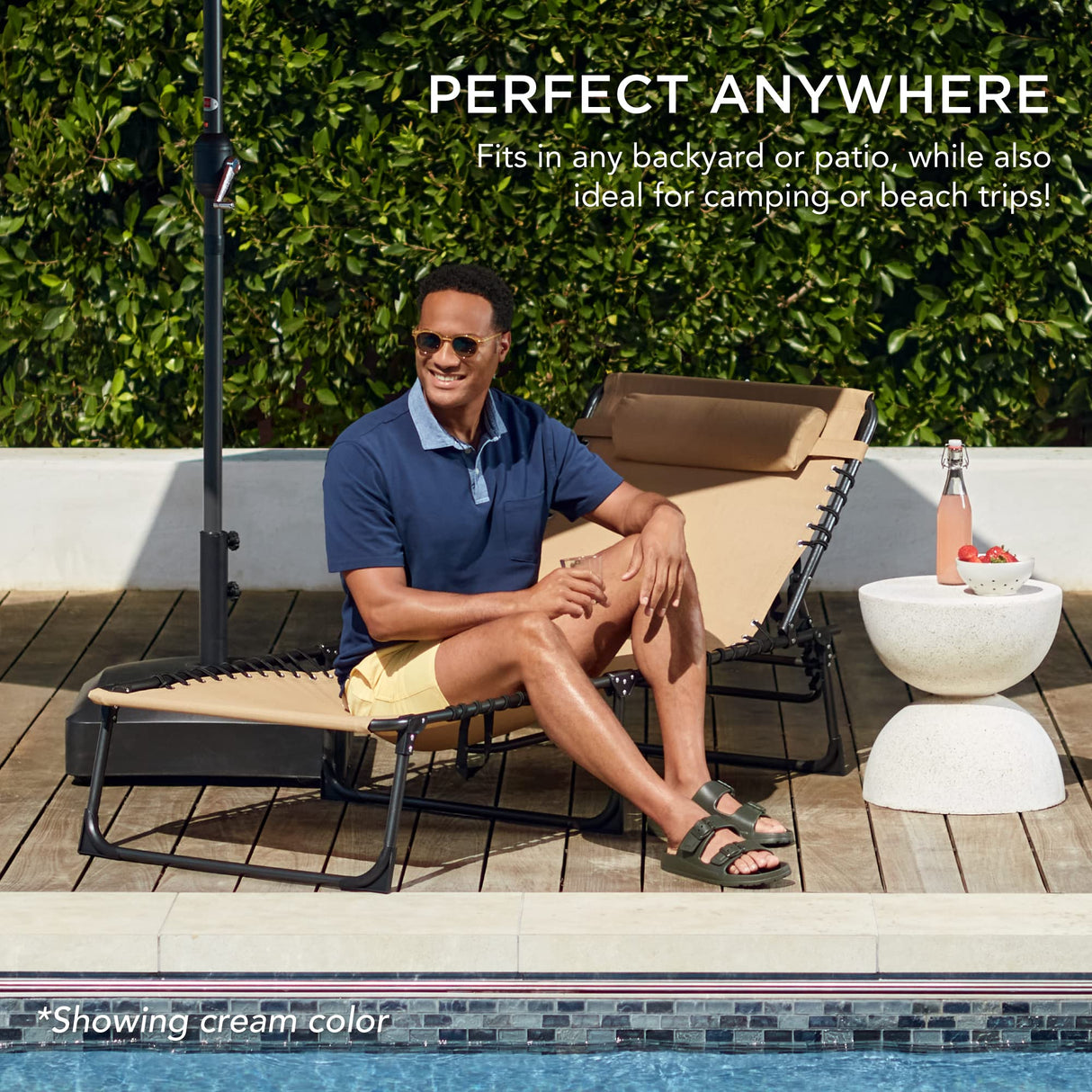 Best Choice Products Patio Chaise Lounge Chair, Portable Outdoor Folding Recliner for Lawn, w/ 8 Positions, Handles, 300lb Capacity - Gray Best Choice Products