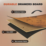 EKNKOZY Rustic Brown Narrow Dresser Tower with 4 Drawers and Steel Frame EKNKOZY