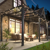 AirWire 10x14 FT Gazebo Pergola Awnings for Patio with Hardtop Gazebos on Clearance Patio Covers for Shade and Rain, Lean to Gazebo Sunroom Patio Canopy Outdoor Pergolas for Patios,Decks,Backyard AirWire