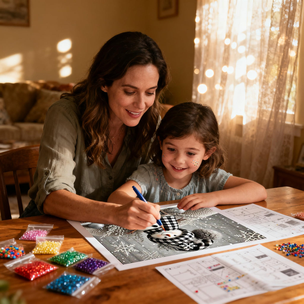 TCDZMYGS 6 Pack Christmas Diamond Art Kits for Adults - Winter Diamond Painting Kits for Adults,5D Round Full Drill Gem Art for Adults DIY Paint by Diamonds Dots for Home Wall Decor 14x14-12x16inch TCDZMYGS