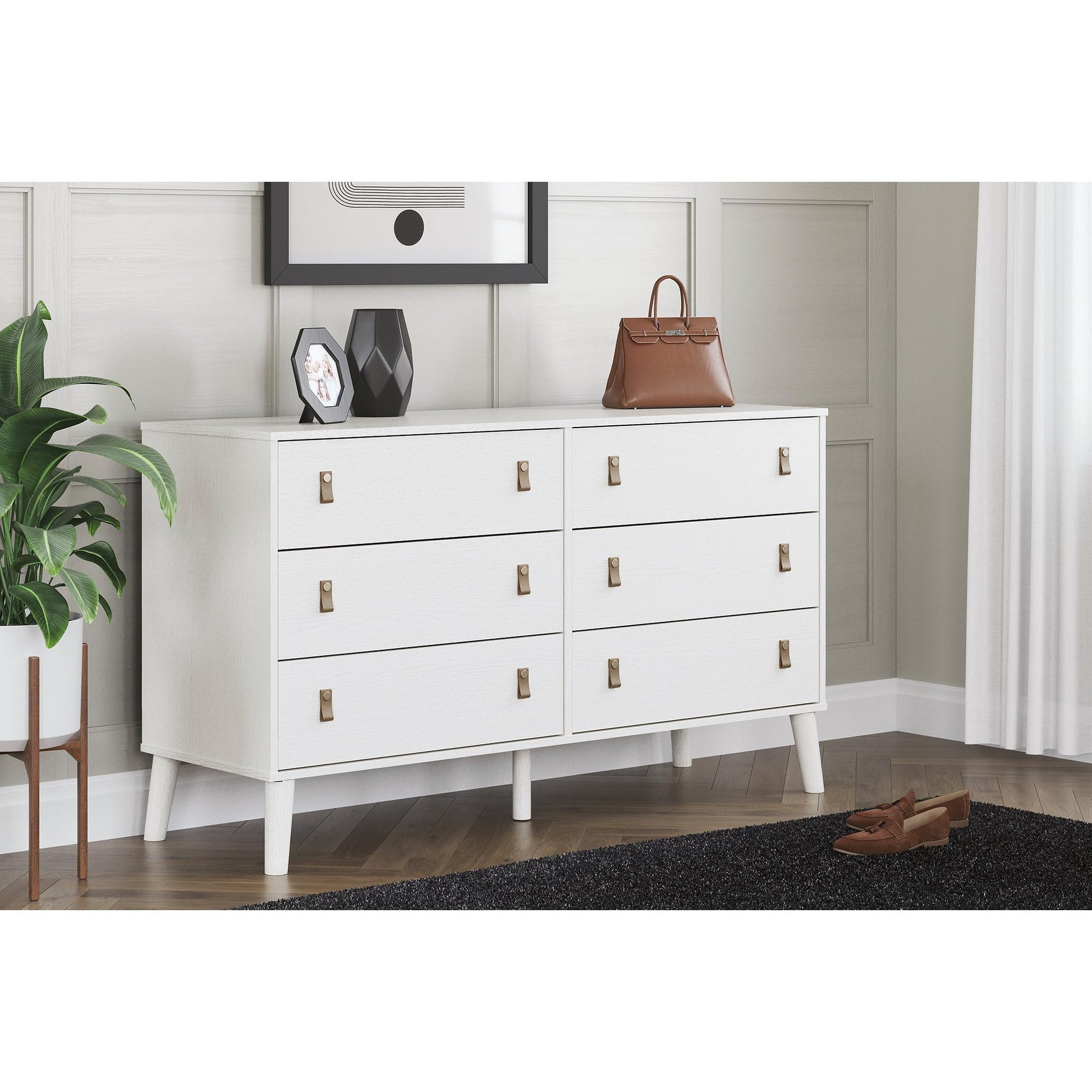 Signature Design by Ashley Aprilyn Farmhouse 6 Drawer Dresser, Whitewash - WoodArtSupply