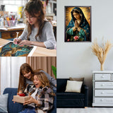 CEOVR Virgin Mary Diamond Painting Kits for Adults, Virgin Mary Pray Diamond Art Dots 5D Full Drill DIY Gem Art, Adult Crafts Kits Arts and Crafts, Wall Decor for Home Office 12x16in CEOVR