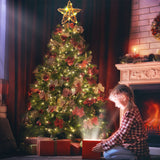 Star Tree Toppers Christmas Decorations Indoor Natural Brown Rattan Star Christmas Tree Topper Lighted Rustic Rattan Star Rustic Rattan Treetop Holiday Xmas Party Decorations (Warm White Light) Mudder