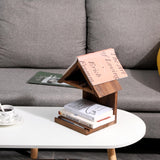 LETUBUYU Floating Bedside Wood Bookshelf, Triangle Book Page Holder, Wooden Simple Bookcase for Bedroom Nightstand Library Office or Wall Decor Storage (Brown LETUBUYU