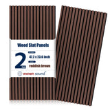 Woven Sound Wood Panels for Wall, Functionality and Durability, Enhanced Acoustic & Sound Proof Fluted Design, Versatile Wood Slat Wall Decor for Home & Office, 2 Pack Walnut, 47.2x23.6 Inch WoveN SounD
