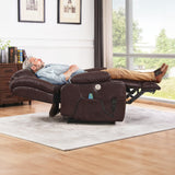 Cozyman Dual Motor Power Lift Recliner Chair for Elderly, Oversized Recliner Chair for Adults, Lift Recliner Chair with Heat and Massage, Infinite Position, USB Ports, Faux Leather, Dark Brown Cozyman