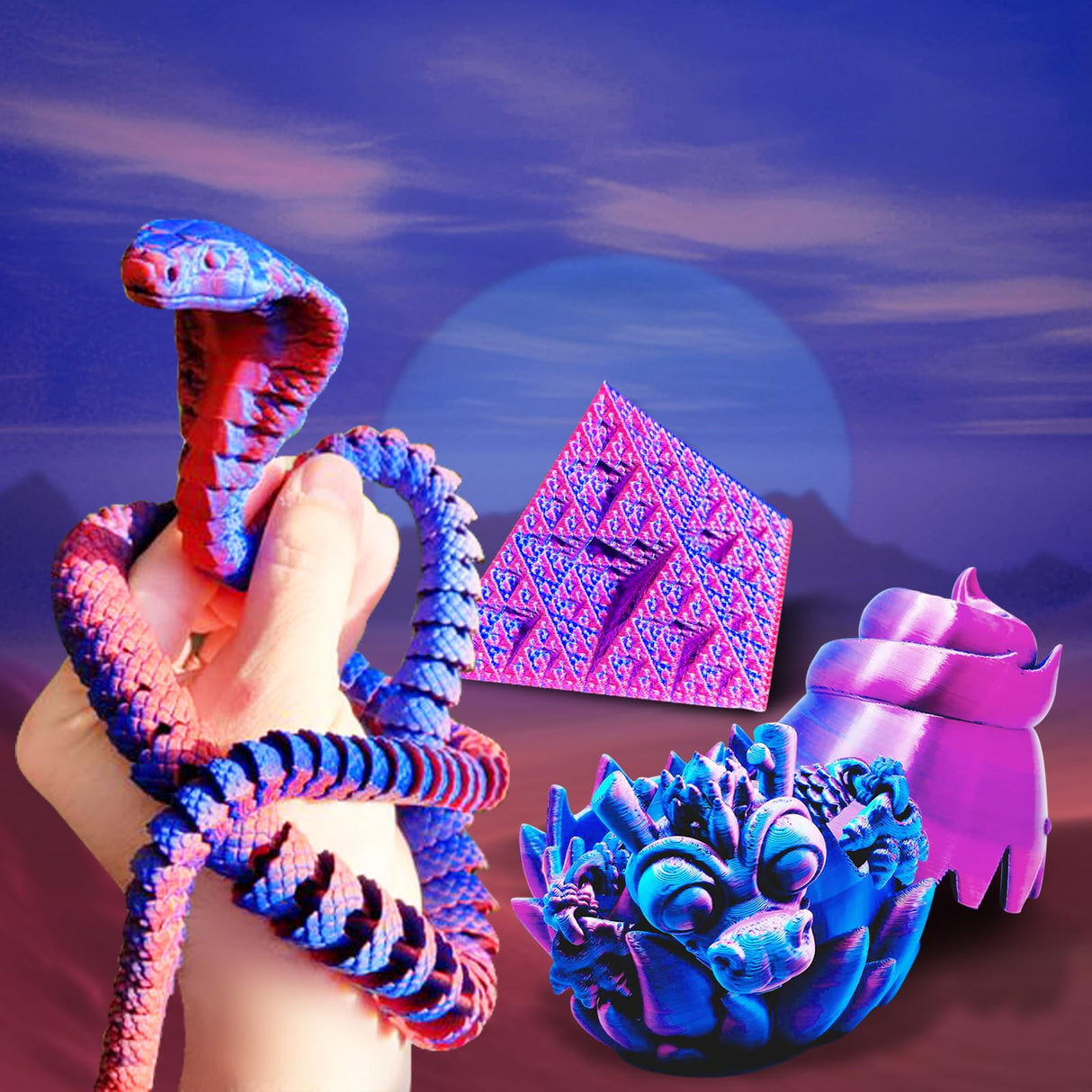 YOUSU Silk PLA Filament 1.75mm, 3D Printer Filament Dual Color Coextrusion Filament Silk Rose-Red Blue Color Change PLA, Compatible with Most of 3D Printer. Yousu