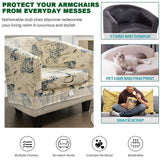 CRFATOP 2 Piece Club Chair Slipcover Printed Tub Chair Slipcover Armchair Soft Printed Round Barrel Chair Covers with Elastic Bottom for Bar Counter Living Room, Butterfly CRFATOP
