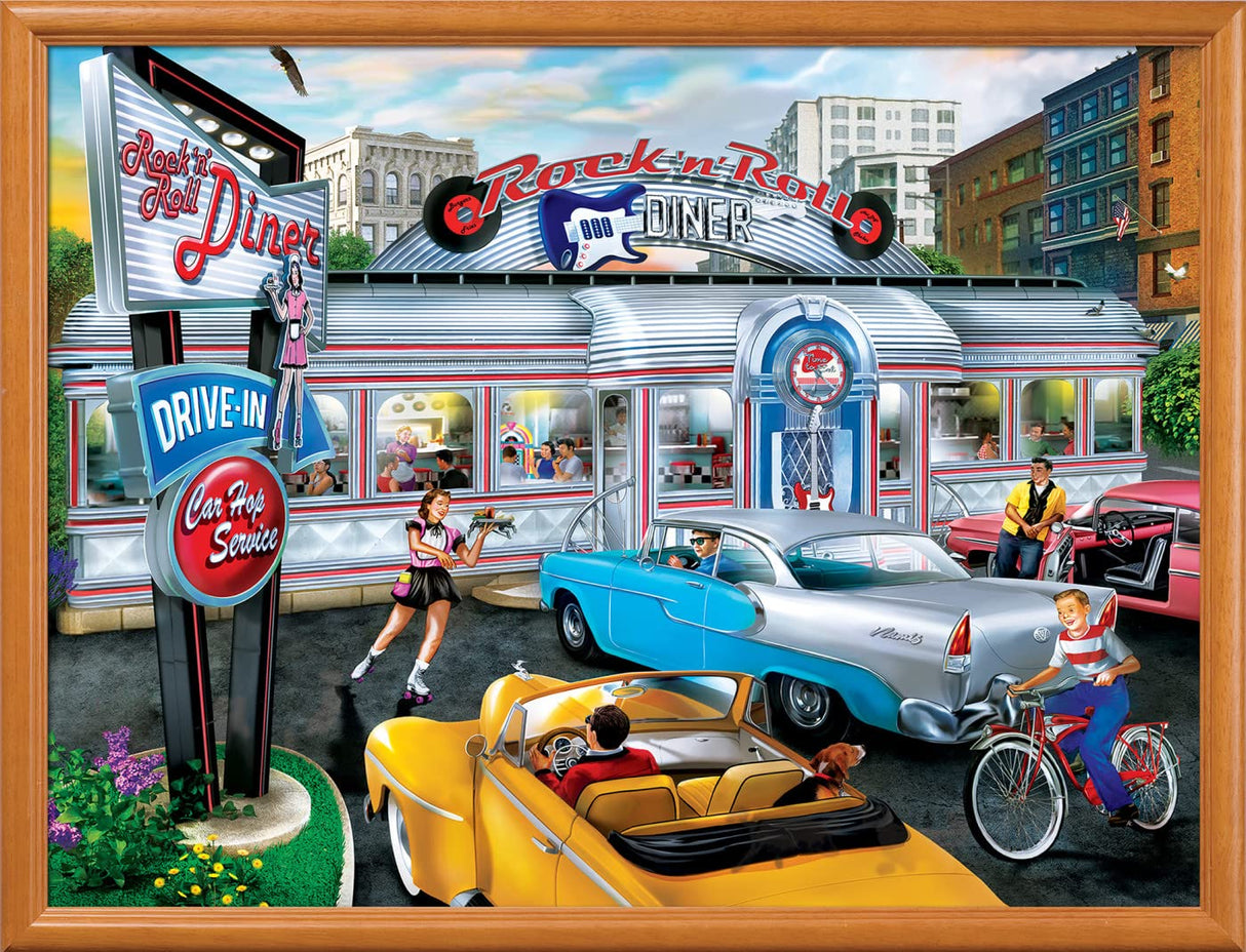 MasterPieces 550 Piece Jigsaw Puzzle for Adults, Family, Or Youth - Rock & Rolla Diner - 18"x24" - Nostalgic Retro Jigsaw Puzzle Masterpieces