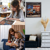 CEOVR Truck Diamond Painting Kits for Adults, American Flag Diamond Art Dots 5D Full Drill DIY Gem Art for Beginner, Adult Crafts Kits Arts and Crafts, Wall Decor for Home Office 12x12in CEOVR