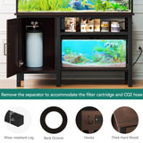 YITAHOME 55-75 Gallon aquarium stand with Power Outlets, Heavy Duty Metal Fish Tank Stand, Cabinet for Fish Tank Accessories Storage suitable for Fish Tank, Turtle Tank, 880LBS Capacity, Brown YITAHOME
