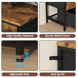 Loomie 63 Inch Dresser for Bedroom, Wide Long Fabric Dresser with LED Lights & 8 Drawers, Large TV Stand for 55, 65, 70 Inch TV, Entertainment Center with Storage (Rustic Brown) Loomie