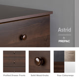 Prepac Astrid Simplistic 4-Drawer Dresser for Bedroom, Functional Bedroom Dresser Chest of Drawers 18.25" D x 30" W x 34" H, Espresso, EDBR-0401-1 Prepac