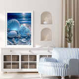 bleihum Seashell Diamond Painting Kits for Adults-Beach Diamond Art for Adult,Seashell Gem Painting Crafts Home Wall Decor,DIY 5D Gem Art Seashell Perfect for Relaxation(12x16 Inch) bleihum