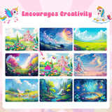 homicozy Art & Craft Activity for Kids-Foil Fun Unicorn & Princesses,No Mess Art Crafts for Girls,DIY Foil Foam Stickers,Creative Activity Kits,Kids Travel Toys,Gifts for Girls & Boys Ages 4-10 homicozy