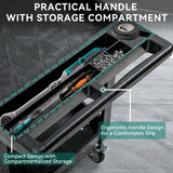 YITAHOME Utility Cart on Wheels, 550 lbs Capacity, 45 x 25 Inch Rolling Work Carts with Wheels, 2 Shelf Heavy Duty Plastic Service Cart Suitable for Warehouse, Garage, School & Office, Cleaning, Black YITAHOME