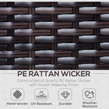 Outsunny 5-Piece Patio Furniture Set with Cushions, Outdoor PE Rattan Wicker Sofa Set, Sectional Furniture with Pillows, Glass Coffee Table for Garden, Backyard, Brown/Cream White Outsunny