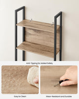 VASAGLE Industrial 5-Tier Bookshelf with Steel Frame in Rustic Walnut and Black VASAGLE