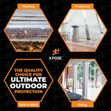 8' x 14' Clear Vinyl Tarp - Super Heavy Duty 20 Mil Transparent Waterproof PVC Tarpaulin with Brass Grommets - for Patio Enclosure, Camping, Outdoor Tent Cover, Porch Canopy - by Xpose Safety Xpose Safety