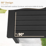 LUE BONA Outdoor Coffee Table, HDPS Black Patio Coffee Tables for Outside Rectangle, Adjustable Levelling Feet/Weather Resistant, Patio Table for Deck, Pool, Balcony, Indoor or Outdoor Use LUE BONA