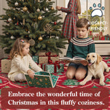 Lahome Christmas Living Room Rug, 5x7 Print Christmas Reindeer Rugs for Bedroom Aesthetic Large Washable Carpet, Soft Xmas Tree Stain Resistance Dining Room Carpets for Under Table (Red) Lahome