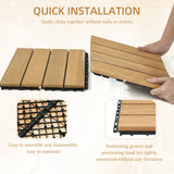 bingaai 10 Pcs Cedar Wood Interlocking Deck Tiles 12" x 12", Cedar Sauna Floor Mat Natural Finish, Wooden Floor Tiles for Balcony, Backyard, Sauna, Patio, Spa Floors, Indoor and Outdoor Use bingaai