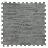 Home Aesthetics 100 Sq. Ft 3/8 Inch Thick Printed Foam Tiles Interlocking Foam Mat, Sea Haze Grey Wood Grain Style Print, (24"x24", 25 pcs), Protective Flooring for Home, Gym Exercise or Trade Show Home Aesthetics