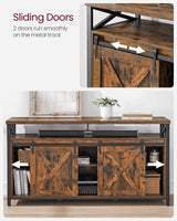 VASAGLE TV Stand for 65 Inch TV, Entertainment Center, TV Table and Console, TV Cabinet with Adjustable Shelves, Industrial Design, Rustic Brown and Black ULTV071B01 VASAGLE