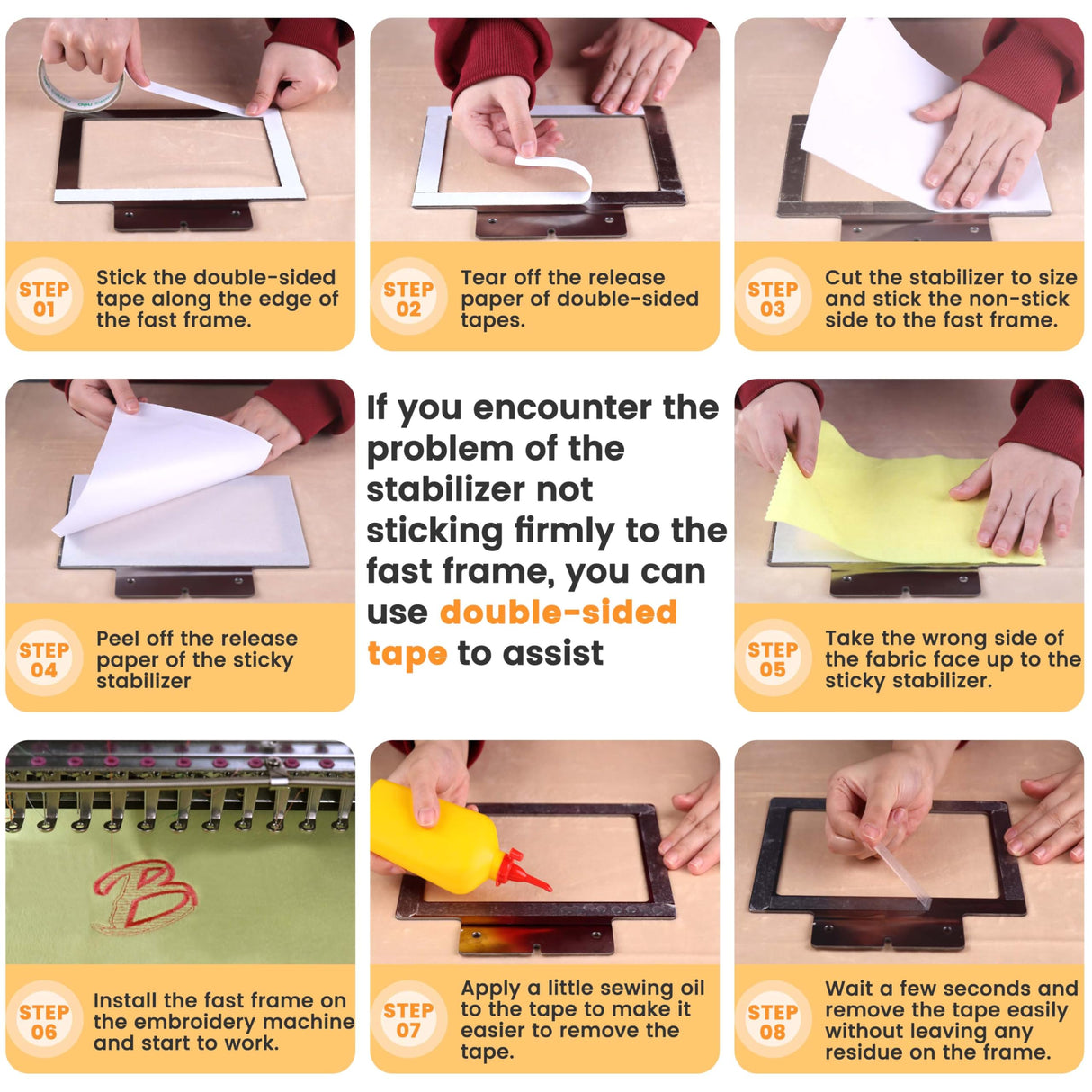 New brothread Sticky Self-Adhesive Tear Away Embroidery Stabilizer Backing 12" x 10 Yd roll - Medium Weight for Napped Fabric & Hoop Less Embroidery New brothread