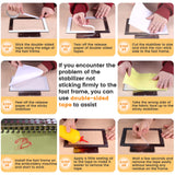 New brothread Sticky Self-Adhesive Tear Away Embroidery Stabilizer Backing 12" x 10 Yd roll - Medium Weight for Napped Fabric & Hoop Less Embroidery New brothread