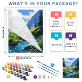 Mountain Paint by Number for Adults-Landscape Paint by Numbers for Adults Beginner, Mountains Paint by Numbers for Gift Home Wall Decor (Mountain, 16x20 inch) HITO