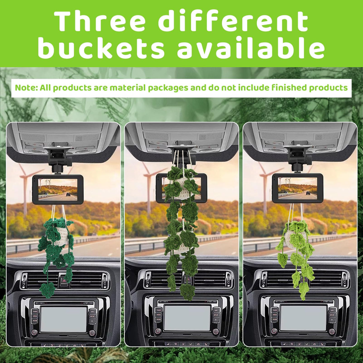 kdafio Crochet Kit for Beginners, Hanging Potted Plants Crochet Starter Kit with Step-by-Step Instructions and Video Tutorials Complete Crochet Kit for Beginners Decoration (Yellow Green Plants) kdafio