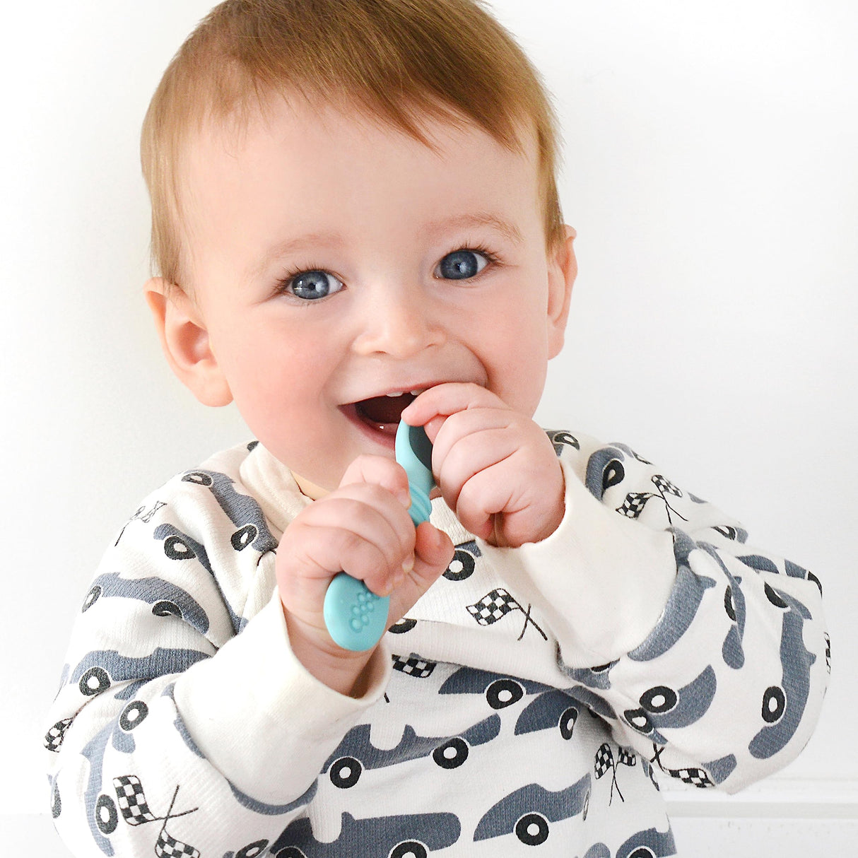 PrimaStella Silicone Chew Spoon Set for Babies and Toddlers - Safety Tested - BPA Free - Microwave, Dishwasher and Freezer Safe - Seaside Palette PrimaStella