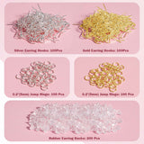 Hypoallergenic Earring Hooks, 600 Pcs Earring Making Supplies Kit with Earring Hooks, Jump Rings and Earring Backs for Jewelry Making (Silver and Gold) Aiythouy