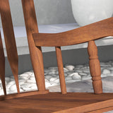 Outsunny Outdoor Wood Rocking Chair, 350 lbs. Porch Rocker with High Back for Garden, Patio, Balcony, Teak Outsunny